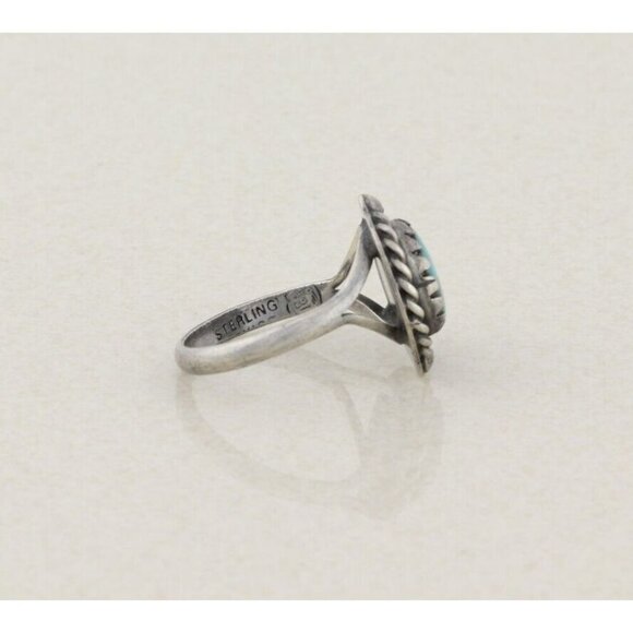 Sterling Silver Natural Turquoise Ring Size 7 1/4 - Picture 7 of 8